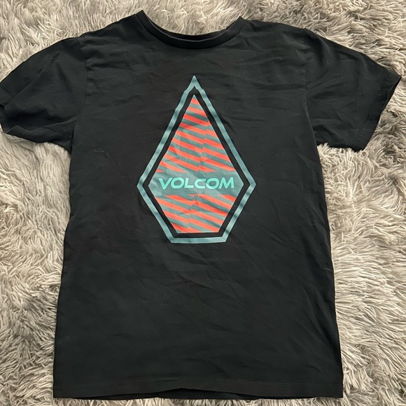 Volcom Charcoal Tee with Striped Collar - Picture 1 of 2